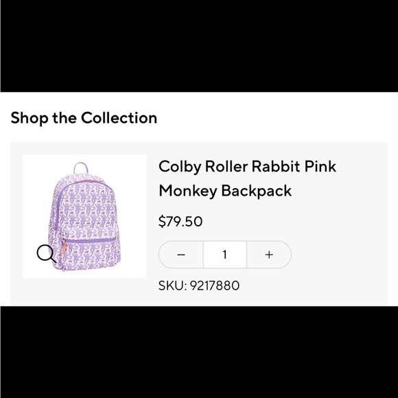 Roller Rabbit Pink Monkey Colby Backpack - Picture 3 of 12
